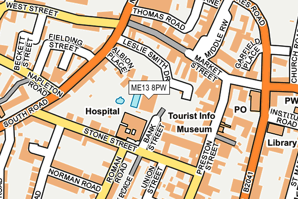 ME13 8PW map - OS OpenMap – Local (Ordnance Survey) ME13 8PW map - OS OpenMap – Local (Ordnance Survey)