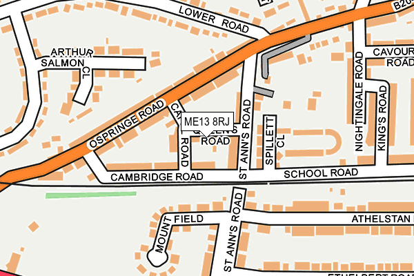 ME13 8RJ map - OS OpenMap – Local (Ordnance Survey) ME13 8RJ map - OS OpenMap – Local (Ordnance Survey)
