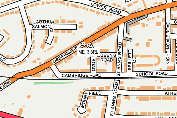 ME13 8RL map - OS OpenMap – Local (Ordnance Survey) ME13 8RL map - OS OpenMap – Local (Ordnance Survey)