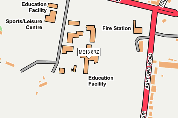 ME13 8RZ map - OS OpenMap – Local (Ordnance Survey) ME13 8RZ map - OS OpenMap – Local (Ordnance Survey)