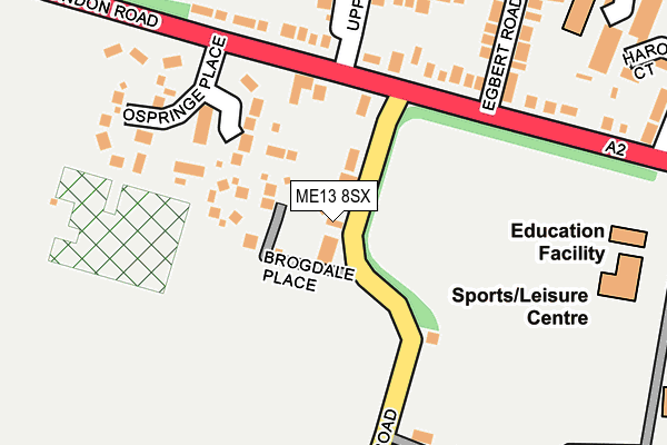 ME13 8SX map - OS OpenMap – Local (Ordnance Survey) ME13 8SX map - OS OpenMap – Local (Ordnance Survey)
