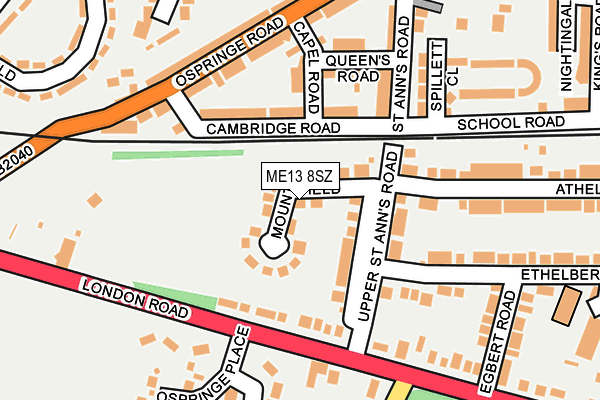ME13 8SZ map - OS OpenMap – Local (Ordnance Survey) ME13 8SZ map - OS OpenMap – Local (Ordnance Survey)