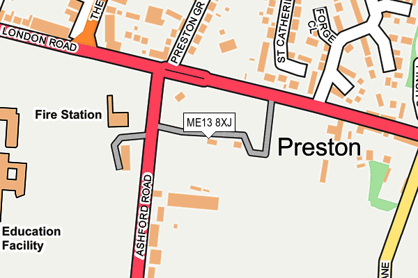 ME13 8XJ map - OS OpenMap – Local (Ordnance Survey)