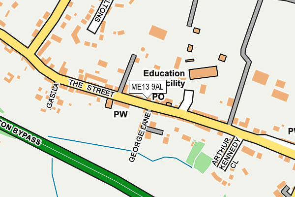 ME13 9AL map - OS OpenMap – Local (Ordnance Survey) ME13 9AL map - OS OpenMap – Local (Ordnance Survey)