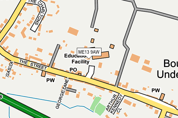 ME13 9AW map - OS OpenMap – Local (Ordnance Survey)