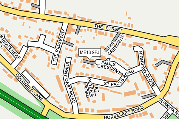 ME13 9FJ map - OS OpenMap – Local (Ordnance Survey) ME13 9FJ map - OS OpenMap – Local (Ordnance Survey)