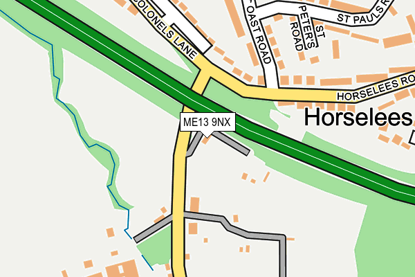 ME13 9NX map - OS OpenMap – Local (Ordnance Survey) ME13 9NX map - OS OpenMap – Local (Ordnance Survey)