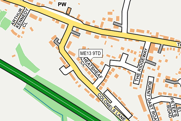 ME13 9TD map - OS OpenMap – Local (Ordnance Survey) ME13 9TD map - OS OpenMap – Local (Ordnance Survey)