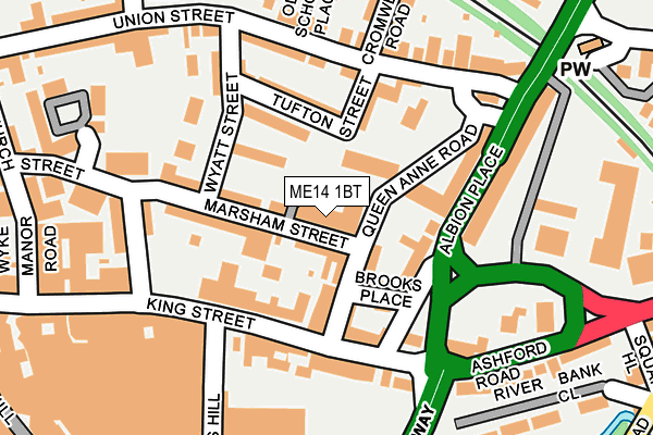 ME14 1BT map - OS OpenMap – Local (Ordnance Survey) ME14 1BT map - OS OpenMap – Local (Ordnance Survey)