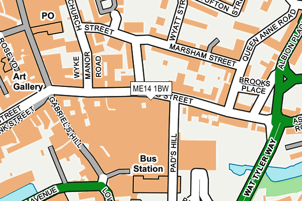 ME14 1BW map - OS OpenMap – Local (Ordnance Survey) ME14 1BW map - OS OpenMap – Local (Ordnance Survey)