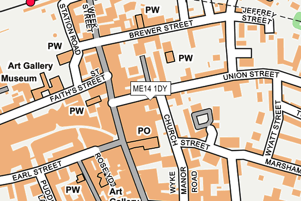ME14 1DY map - OS OpenMap – Local (Ordnance Survey) ME14 1DY map - OS OpenMap – Local (Ordnance Survey)