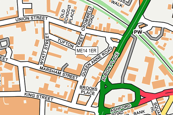 ME14 1ER map - OS OpenMap – Local (Ordnance Survey) ME14 1ER map - OS OpenMap – Local (Ordnance Survey)