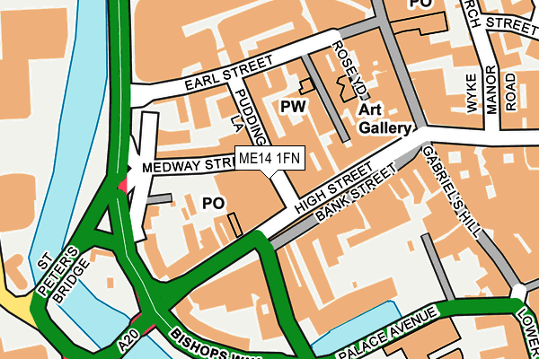 ME14 1FN map - OS OpenMap – Local (Ordnance Survey) ME14 1FN map - OS OpenMap – Local (Ordnance Survey)