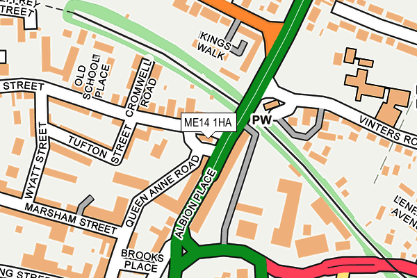 ME14 1HA map - OS OpenMap – Local (Ordnance Survey) ME14 1HA map - OS OpenMap – Local (Ordnance Survey)