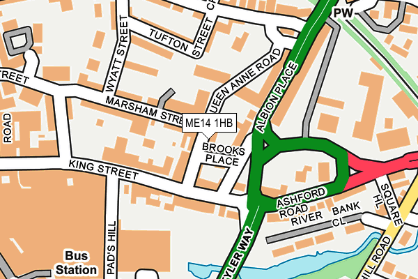 ME14 1HB map - OS OpenMap – Local (Ordnance Survey) ME14 1HB map - OS OpenMap – Local (Ordnance Survey)