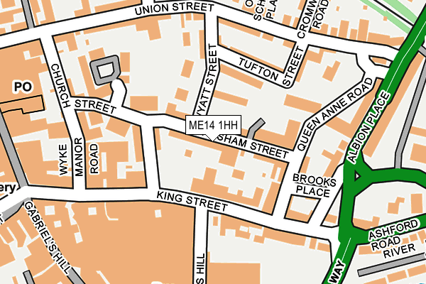 ME14 1HH map - OS OpenMap – Local (Ordnance Survey) ME14 1HH map - OS OpenMap – Local (Ordnance Survey)
