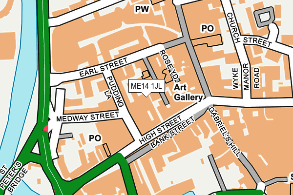 ME14 1JL map - OS OpenMap – Local (Ordnance Survey)