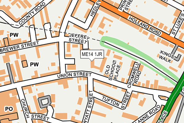 ME14 1JR map - OS OpenMap – Local (Ordnance Survey) ME14 1JR map - OS OpenMap – Local (Ordnance Survey)