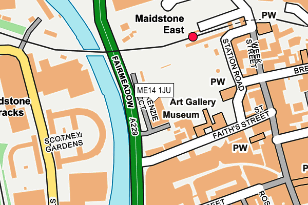ME14 1JU map - OS OpenMap – Local (Ordnance Survey) ME14 1JU map - OS OpenMap – Local (Ordnance Survey)