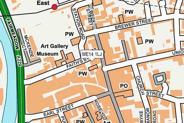 ME14 1LJ map - OS OpenMap – Local (Ordnance Survey)