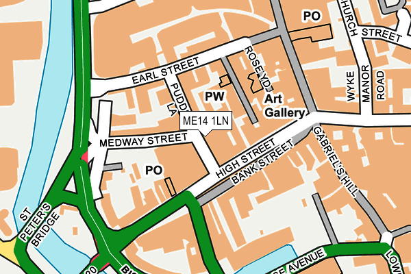 ME14 1LN map - OS OpenMap – Local (Ordnance Survey) ME14 1LN map - OS OpenMap – Local (Ordnance Survey)