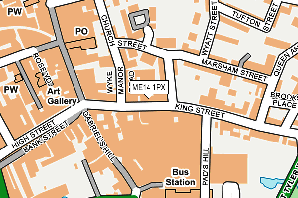 ME14 1PX map - OS OpenMap – Local (Ordnance Survey) ME14 1PX map - OS OpenMap – Local (Ordnance Survey)