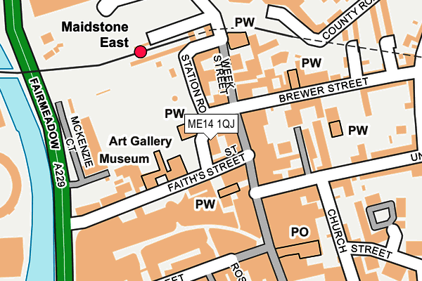 ME14 1QJ map - OS OpenMap – Local (Ordnance Survey) ME14 1QJ map - OS OpenMap – Local (Ordnance Survey)