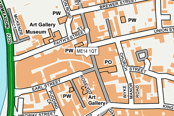 ME14 1QT map - OS OpenMap – Local (Ordnance Survey)