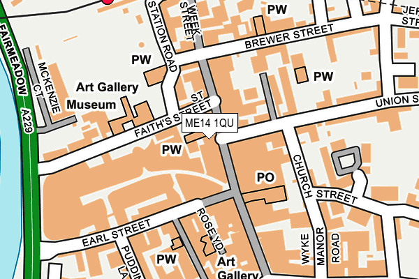 ME14 1QU map - OS OpenMap – Local (Ordnance Survey)