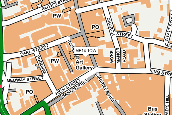 ME14 1QW map - OS OpenMap – Local (Ordnance Survey) ME14 1QW map - OS OpenMap – Local (Ordnance Survey)
