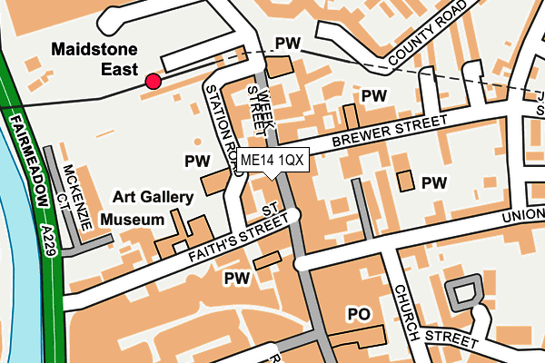 ME14 1QX map - OS OpenMap – Local (Ordnance Survey)