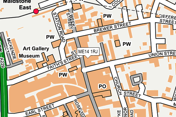 ME14 1RJ map - OS OpenMap – Local (Ordnance Survey) ME14 1RJ map - OS OpenMap – Local (Ordnance Survey)