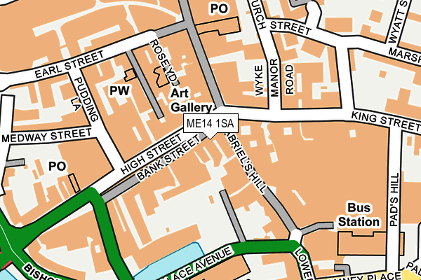 ME14 1SA map - OS OpenMap – Local (Ordnance Survey) ME14 1SA map - OS OpenMap – Local (Ordnance Survey)