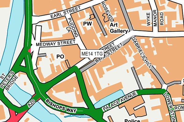 ME14 1TG map - OS OpenMap – Local (Ordnance Survey) ME14 1TG map - OS OpenMap – Local (Ordnance Survey)
