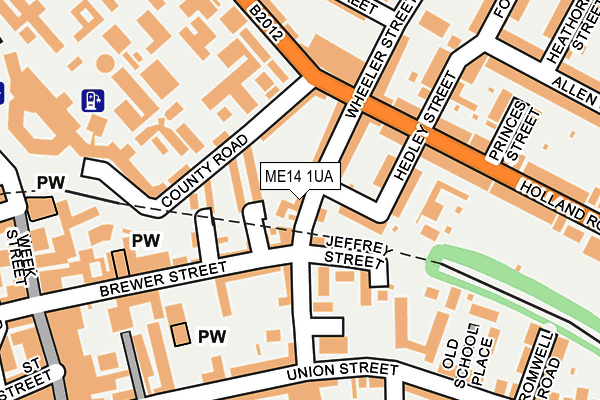 ME14 1UA map - OS OpenMap – Local (Ordnance Survey) ME14 1UA map - OS OpenMap – Local (Ordnance Survey)
