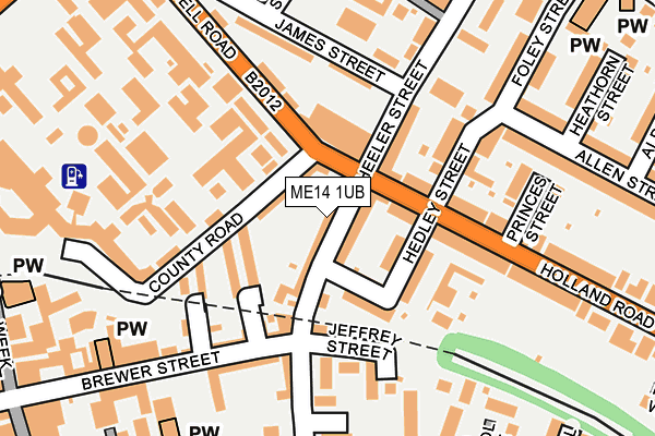 ME14 1UB map - OS OpenMap – Local (Ordnance Survey) ME14 1UB map - OS OpenMap – Local (Ordnance Survey)
