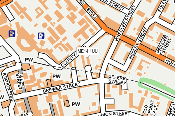 ME14 1UU map - OS OpenMap – Local (Ordnance Survey) ME14 1UU map - OS OpenMap – Local (Ordnance Survey)