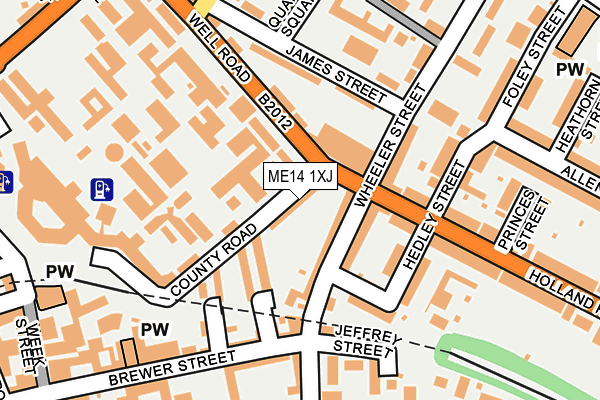 ME14 1XJ map - OS OpenMap – Local (Ordnance Survey) ME14 1XJ map - OS OpenMap – Local (Ordnance Survey)