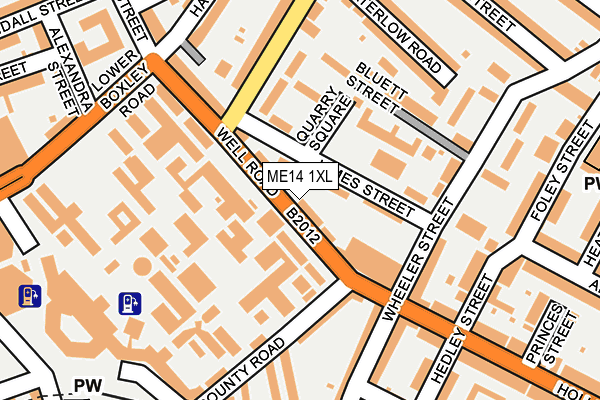 ME14 1XL map - OS OpenMap – Local (Ordnance Survey) ME14 1XL map - OS OpenMap – Local (Ordnance Survey)