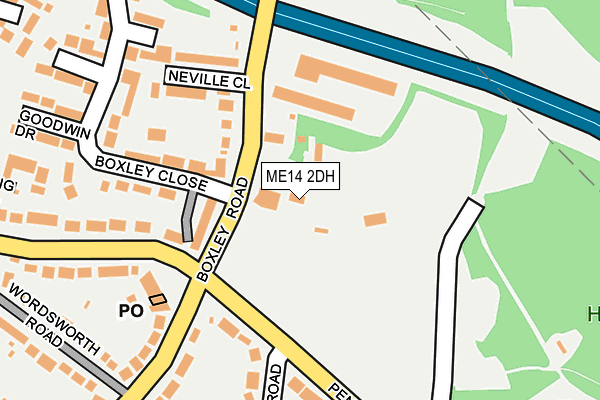 ME14 2DH map - OS OpenMap – Local (Ordnance Survey) ME14 2DH map - OS OpenMap – Local (Ordnance Survey)