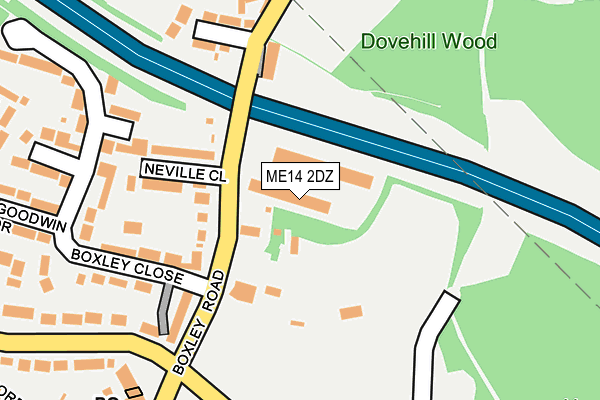 ME14 2DZ map - OS OpenMap – Local (Ordnance Survey) ME14 2DZ map - OS OpenMap – Local (Ordnance Survey)