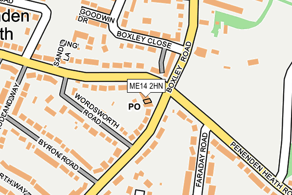 ME14 2HN map - OS OpenMap – Local (Ordnance Survey) ME14 2HN map - OS OpenMap – Local (Ordnance Survey)