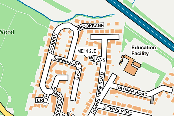 ME14 2JE map - OS OpenMap – Local (Ordnance Survey) ME14 2JE map - OS OpenMap – Local (Ordnance Survey)