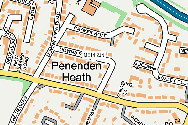 ME14 2JN map - OS OpenMap – Local (Ordnance Survey) ME14 2JN map - OS OpenMap – Local (Ordnance Survey)