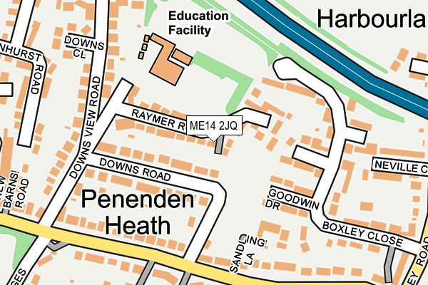 ME14 2JQ map - OS OpenMap – Local (Ordnance Survey) ME14 2JQ map - OS OpenMap – Local (Ordnance Survey)