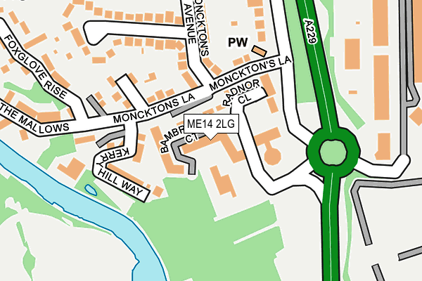 ME14 2LG map - OS OpenMap – Local (Ordnance Survey) ME14 2LG map - OS OpenMap – Local (Ordnance Survey)
