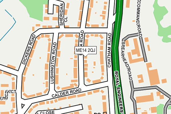 ME14 2QJ map - OS OpenMap – Local (Ordnance Survey) ME14 2QJ map - OS OpenMap – Local (Ordnance Survey)