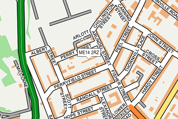 ME14 2RZ map - OS OpenMap – Local (Ordnance Survey) ME14 2RZ map - OS OpenMap – Local (Ordnance Survey)