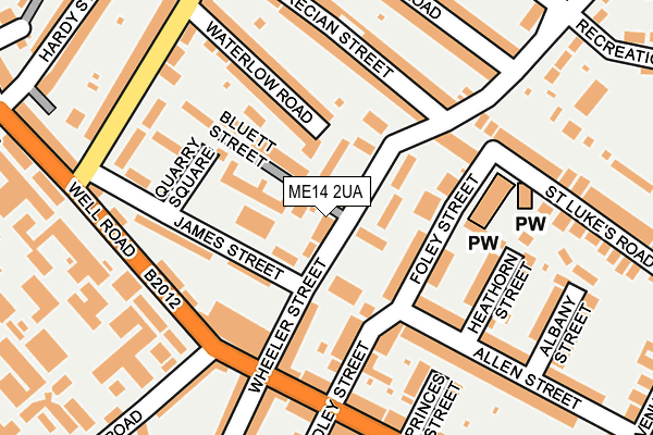 ME14 2UA map - OS OpenMap – Local (Ordnance Survey) ME14 2UA map - OS OpenMap – Local (Ordnance Survey)