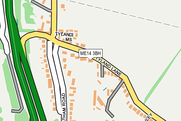 ME14 3BH map - OS OpenMap – Local (Ordnance Survey) ME14 3BH map - OS OpenMap – Local (Ordnance Survey)